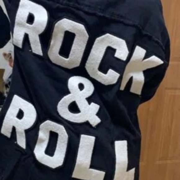 BLACK DENIM JACKET ROCK & ROLL - Picture 16 of 16